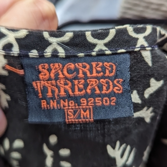 Sacred Threads Short Sleeve Shift Dress Sz S/M - Picture 10 of 11